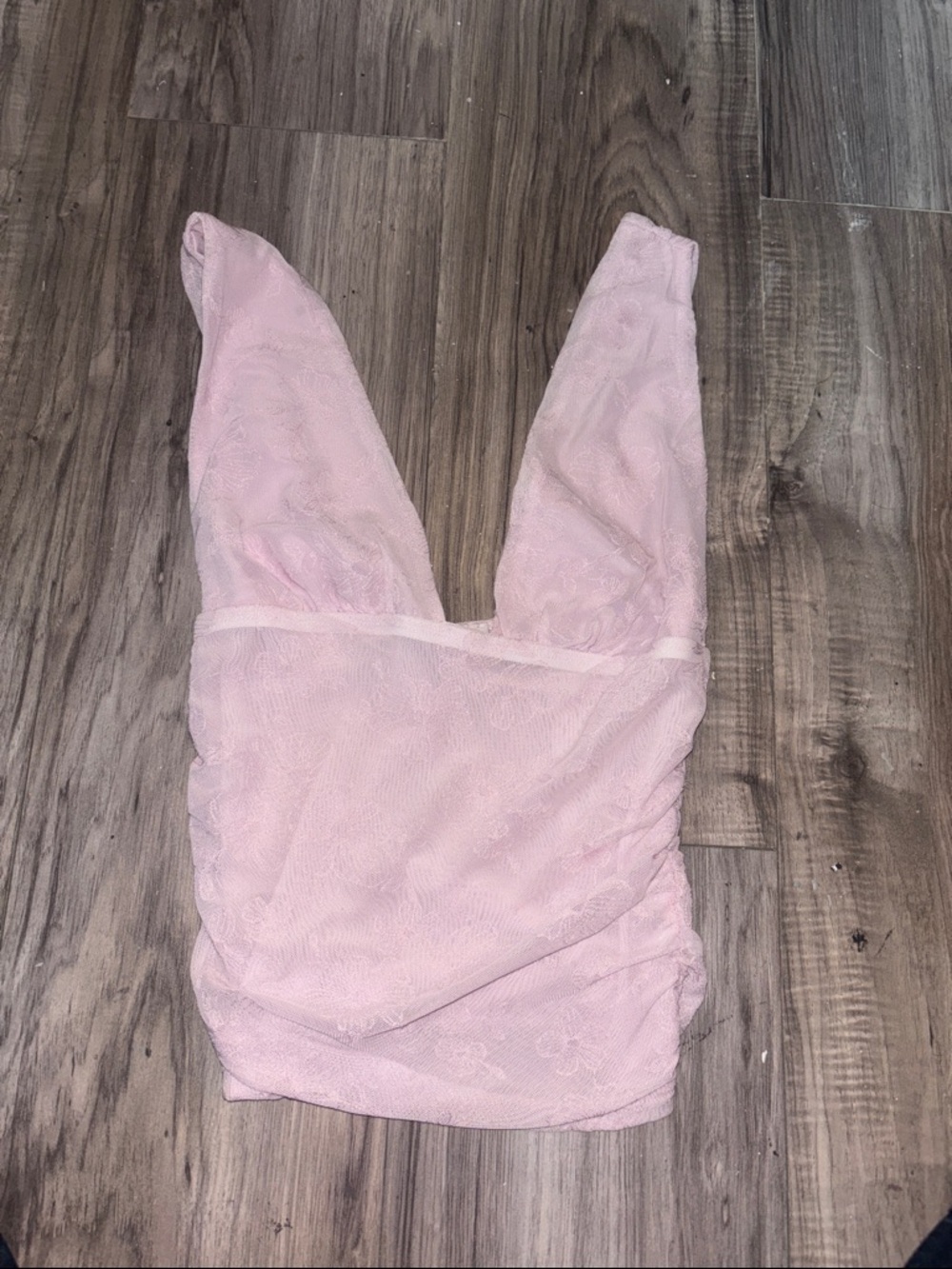 Garage Pale Pink Lace V-Neck Tank Top